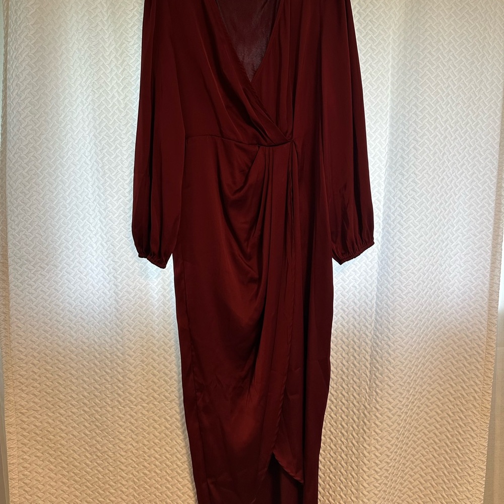 Elegant Burgundy Women's Dress